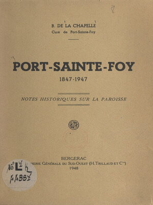 cover image of Port-Sainte-Foy, 1847-1947